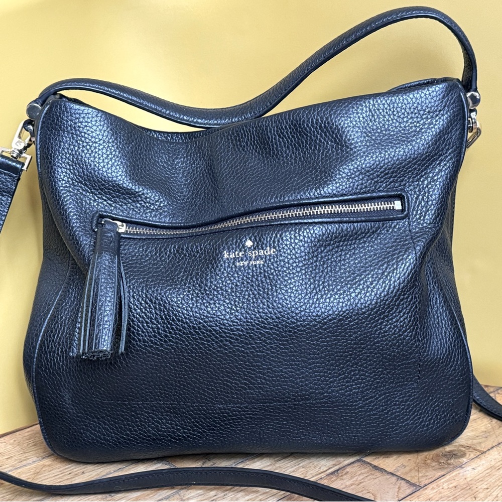 kate spade Wellselly Pebbled bag w/tassle